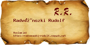 Radvánszki Rudolf névjegykártya