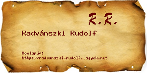 Radvánszki Rudolf névjegykártya